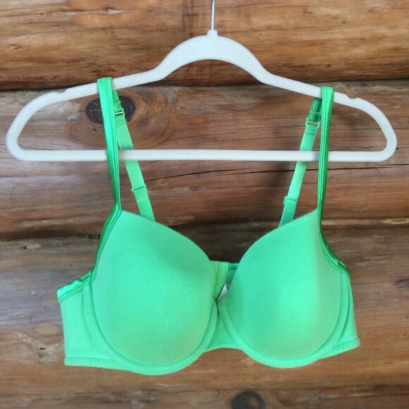 Cacique Neon Green Soft Cotton T-Shirt Shaping Solution Underwire Bra Size 40D - Picture 1 of 4